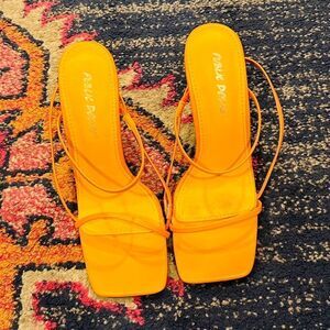 EUC Public Desire Orange Wedges 7.5